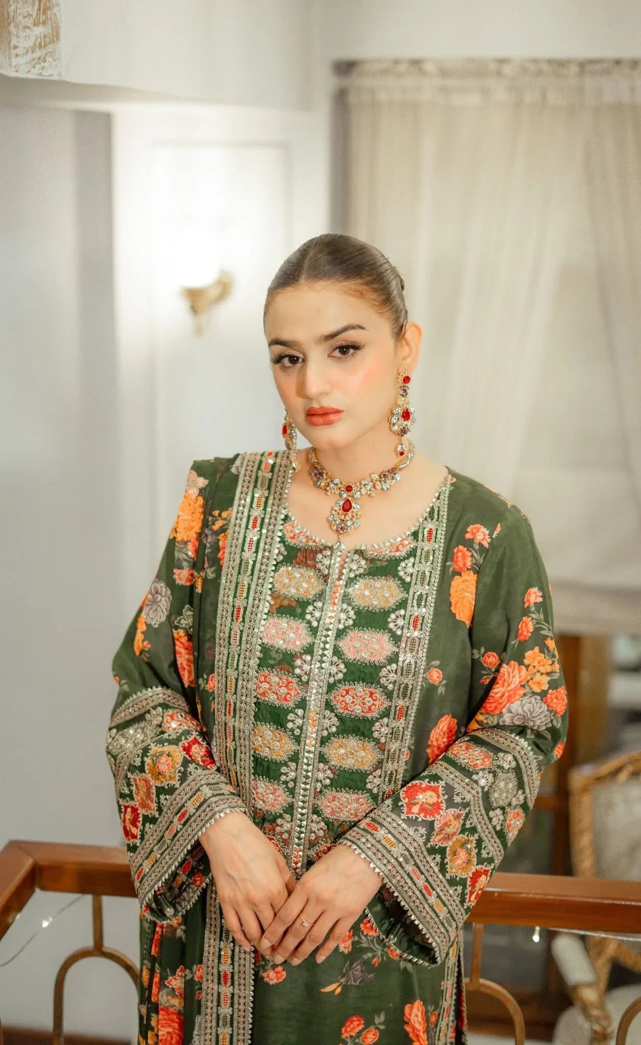 ANEELA’S UNSTITCHED SILK 3PC WITH READY TO WEAR DUPATTA